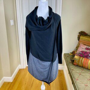 Smartwool Sweater Cardigan Wool Blend Edgewood Wrap Black Gray (XS)